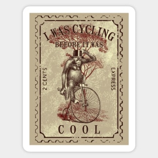 I was Cycling Before it was Cool Chimpanzee Cycling Sticker